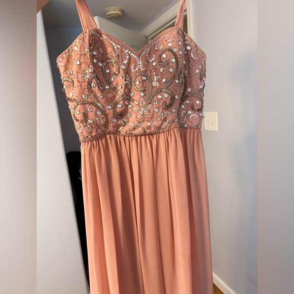 Blondie size 1 pink jeweled prom dress - Picture 2 of 3